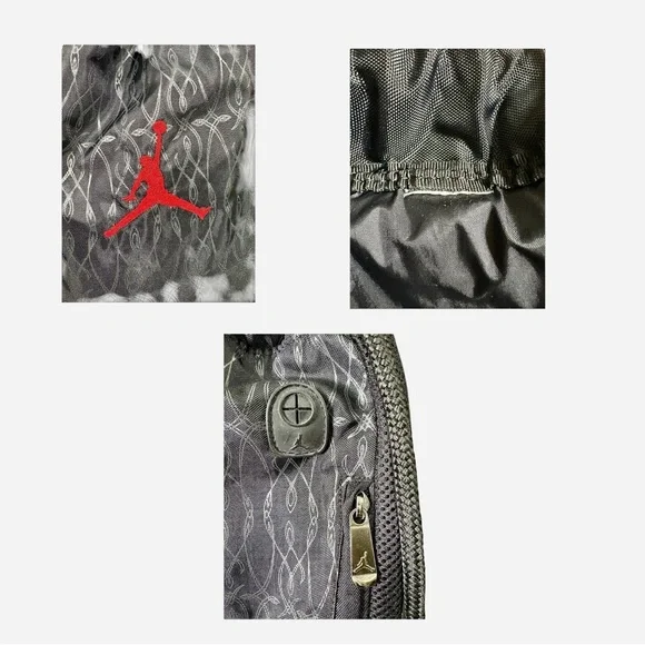 Jordan Jump Man Black Pattern Padded Drawstring Gym Bag